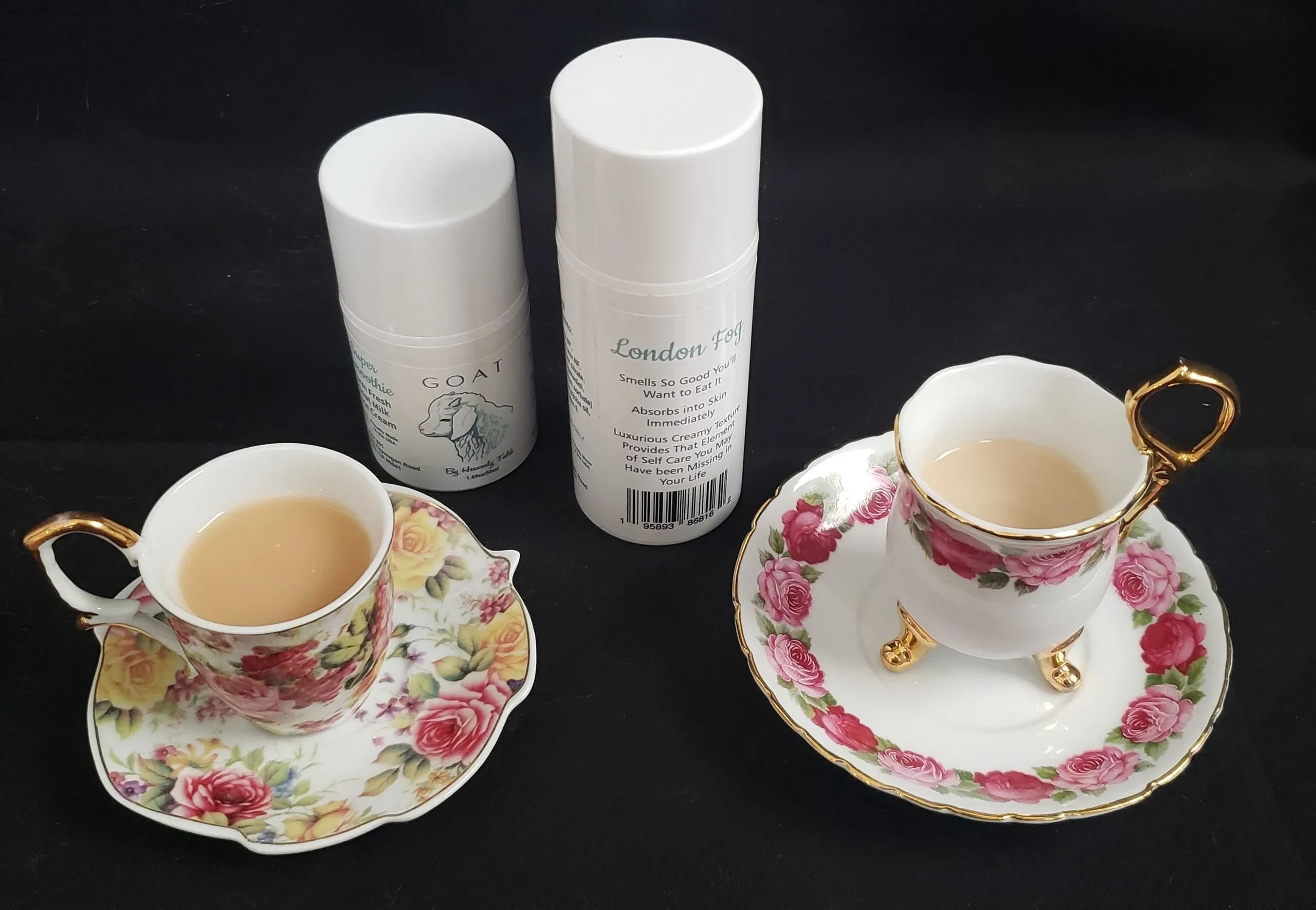 GOAT London Fog hand cream with floral teacups